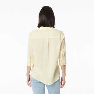 Khoko Collection Women's Linen Shirt Lemon