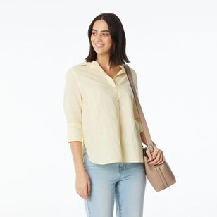 Khoko Collection Women's Linen Shirt Lemon