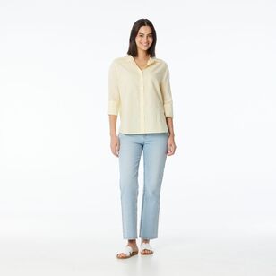 Khoko Collection Women's Linen Shirt Lemon