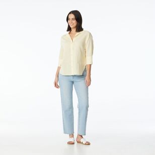 Khoko Collection Women's Linen Shirt Lemon