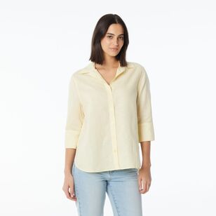 Khoko Collection Women's Linen Shirt Lemon