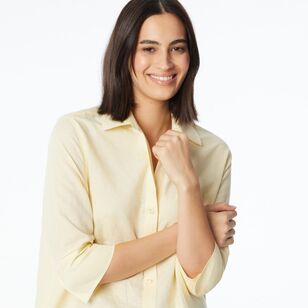 Khoko Collection Women's Linen Shirt Lemon