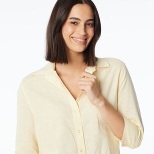 Khoko Collection Women's Linen Shirt Lemon