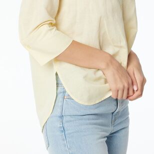 Khoko Collection Women's Linen Shirt Lemon