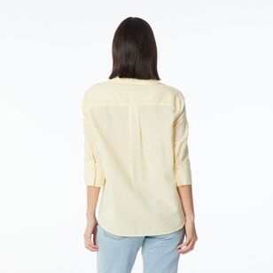 Khoko Collection Women's Linen Shirt Lemon