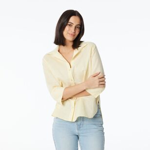 Khoko Collection Women's Linen Shirt Lemon