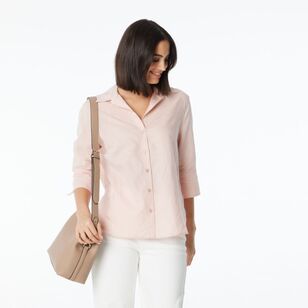 Khoko Collection Women's Linen Shirt Rose