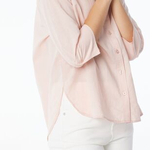 Khoko Collection Women's Linen Shirt Rose