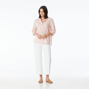 Khoko Collection Women's Linen Shirt Rose