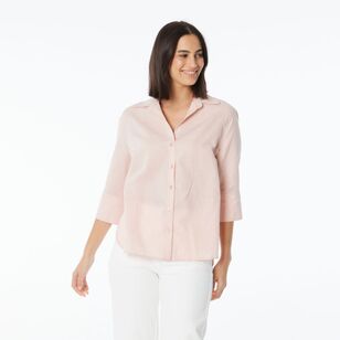 Khoko Collection Women's Linen Shirt Rose