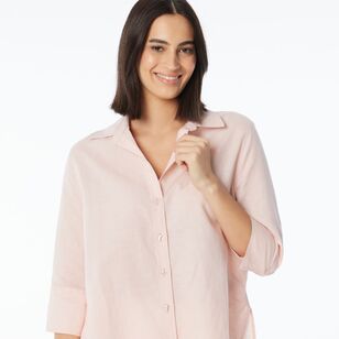 Khoko Collection Women's Linen Shirt Rose