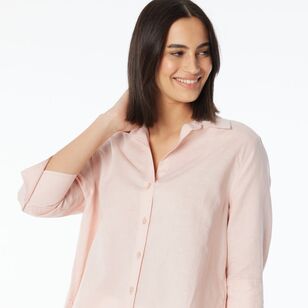 Khoko Collection Women's Linen Shirt Rose