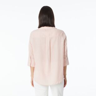 Khoko Collection Women's Linen Shirt Rose