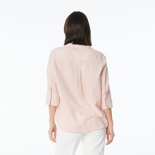 Khoko Collection Women's Linen Shirt Rose