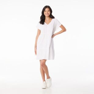 Khoko Collection Women's Broderie Tiered Dress White