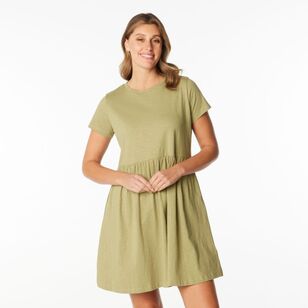 Khoko Collection Women's Slub Tee Shirt Dress Sweet Pea