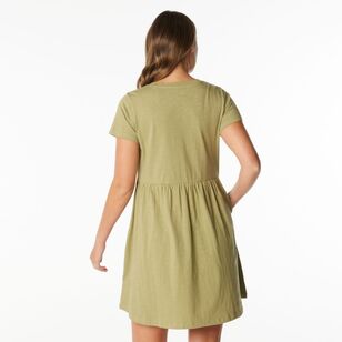 Khoko Collection Women's Slub Tee Shirt Dress Sweet Pea