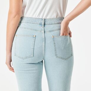 Khoko Collection Women's Straight Leg Jeans Frost Wash