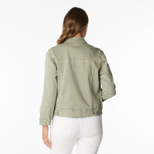 Khoko Collection Women's Denim Jacket Olive