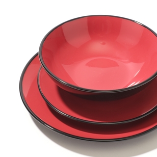 Soren Osaka 12 Piece Dinner Set Red