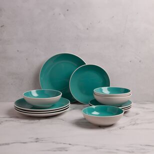 Soren Marlow 12 Piece Dinner Set Teal