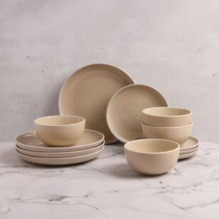 Soren Aurora 12 Piece Dinner Set Stone