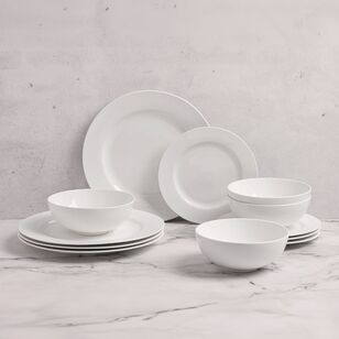 Soren Oxford Rim 12 Piece Dinner Set