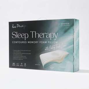 Bas Phillips Sleep Therapy Contoured Memory Foam Pillow With Cooling Cover White