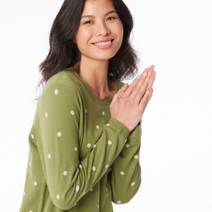 Khoko Collection Women's Jacquard Spot Jumper Avocado