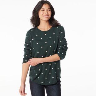 Khoko Collection Women's Jacquard Spot Jumper Petrol