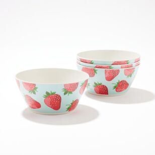 Frankie & Me Strawberry 14 cm Bamboo Bowls 4 Pack