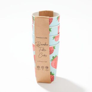 Frankie & Me Strawberry Bamboo Cups 4 Pack