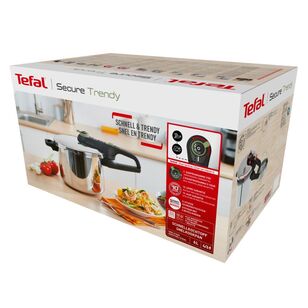 Tefal Secure Trendy Stainless Steel Pressure Cooker 6L