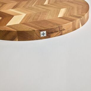 Swiss Diamond Herringbone 38 x 38 x 3 cm Acacia Round Chopping Board