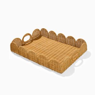 Soren Chyka Rattan 55 x 40 cm Scallop Tray Natural