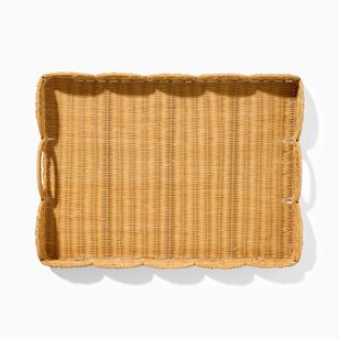 Soren Chyka Rattan 55 x 40 cm Scallop Tray Natural