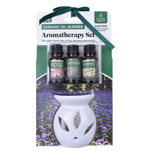 Living Today Lavender, Rose & Jasmine Aromatherapy Set White