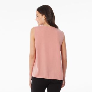 Khoko Smart Women's Herringbone Cowl Neck Top Pink