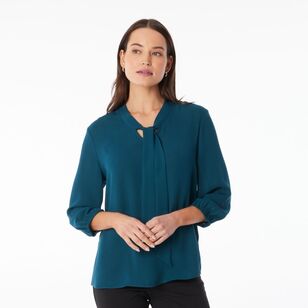 Khoko Smart Women's Bow Shirt Petrol