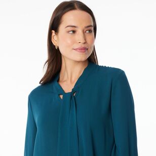 Khoko Smart Women's Bow Shirt Petrol