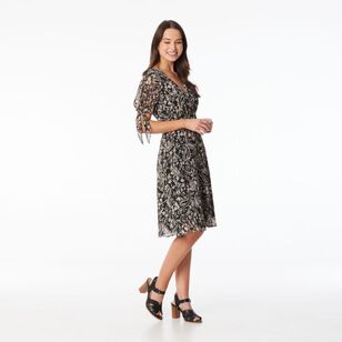 Khoko Smart Women’s Paisley Tie Sleeve Dress Multicoloured Print