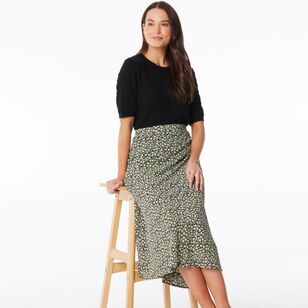 Khoko Smart Women's Bubble Ditsy Skirt Avocado