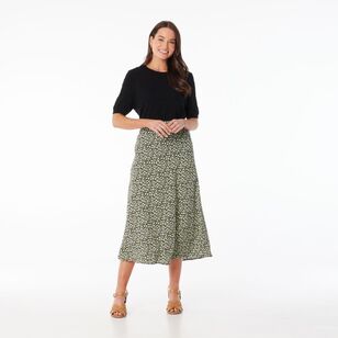 Khoko Smart Women's Bubble Ditsy Skirt Avocado