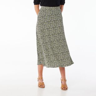 Khoko Smart Women's Bubble Ditsy Skirt Avocado