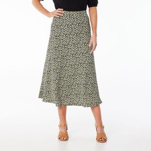 Khoko Smart Women's Bubble Ditsy Skirt Avocado