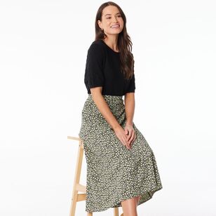 Khoko Smart Women's Bubble Ditsy Skirt Avocado