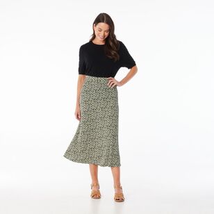 Khoko Smart Women's Bubble Ditsy Skirt Avocado