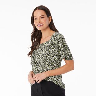 Khoko Smart Women's Bubble Ditsy Top Avocado