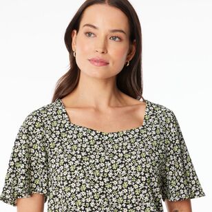 Khoko Smart Women's Bubble Ditsy Top Avocado