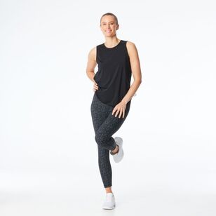 LMA Active Women's Mesh Tank Curved Hem Black